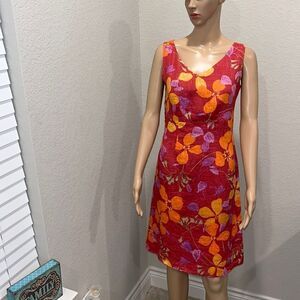 Vintage Harold’s Designer  tropical floral linen dress